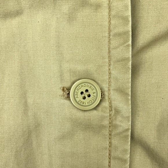 Abercrombie Fitch Trench Coat Womens Medium Brown Cotton Lined Belted Button Up - Picture 4 of 13